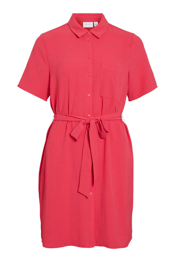 Vila Vestido camisero corto Rojo