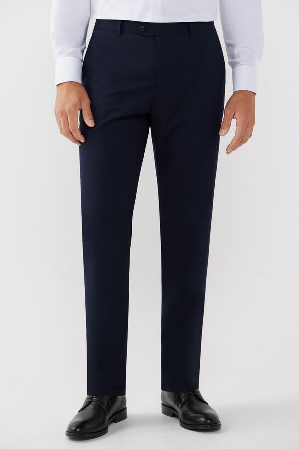 Cortefiel Pantalon Coolmax® tailored fit Azul marino
