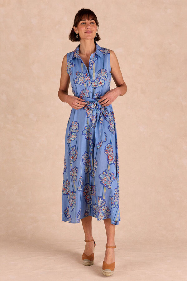 Polín Et Moi Vestido longo Zaira Azul