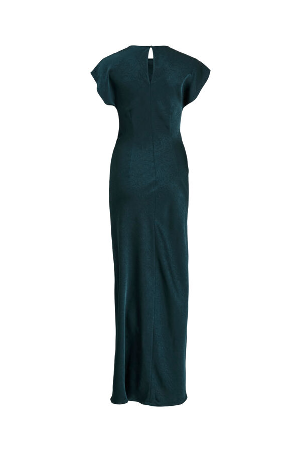 Vila Vestido largo satinado de fiesta Verde oscuro