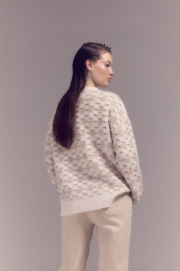 Slowlove Jersey estructura bicolor Marfil