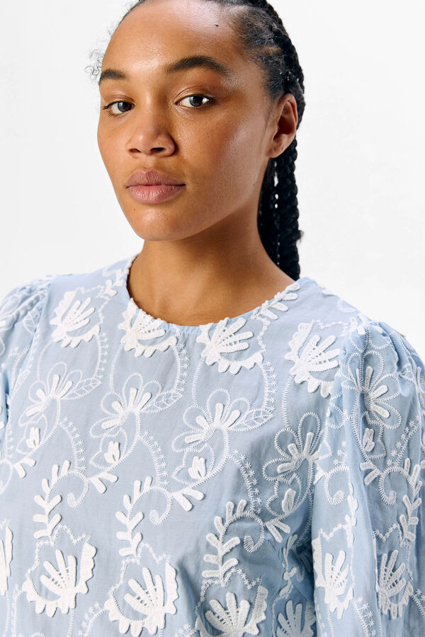 Object Blusa tejido bordado Azul