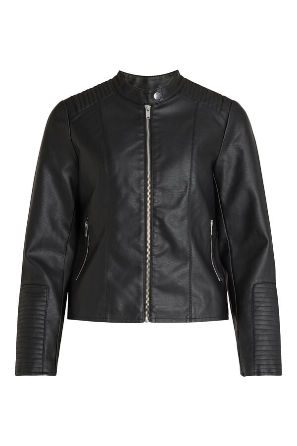 Vila Chaqueta biker polipiel Negro