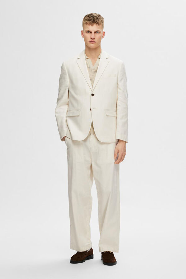 Selected Americana de linho Regular Fit. Branco