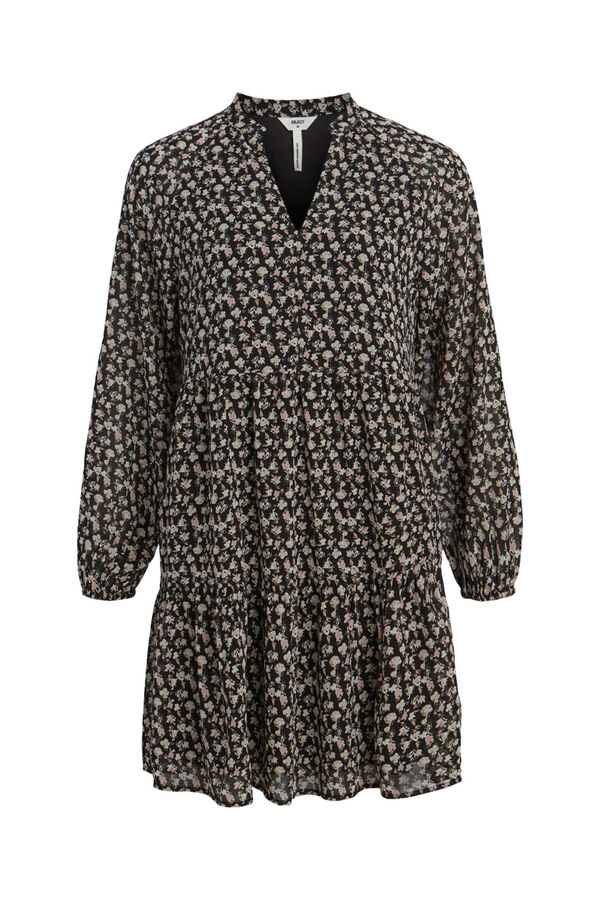 Object Vestido curto com capa Preto