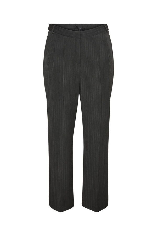 Vero Moda Curve Calça de terno riscas plus size Cinzento