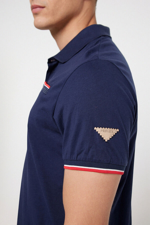 Privata Polo punto liso escudo privata Azul marino