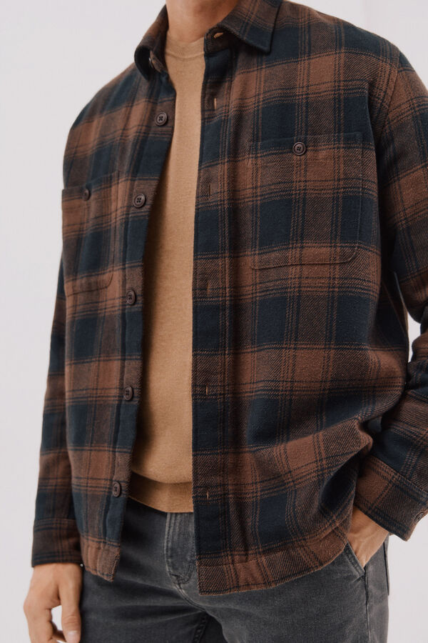 Cortefiel Sobrecamisa acolchada Marr&oacute;n