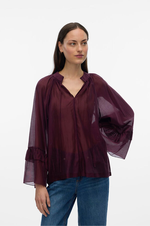 Vero Moda Blusa manga de volantes Morado