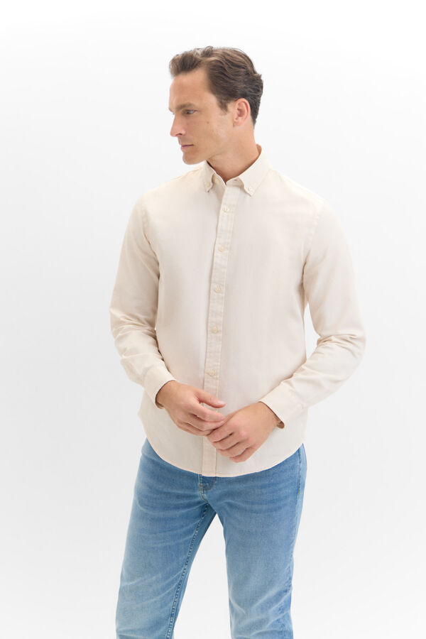 Cortefiel Camisa estruturada colorida Tostado