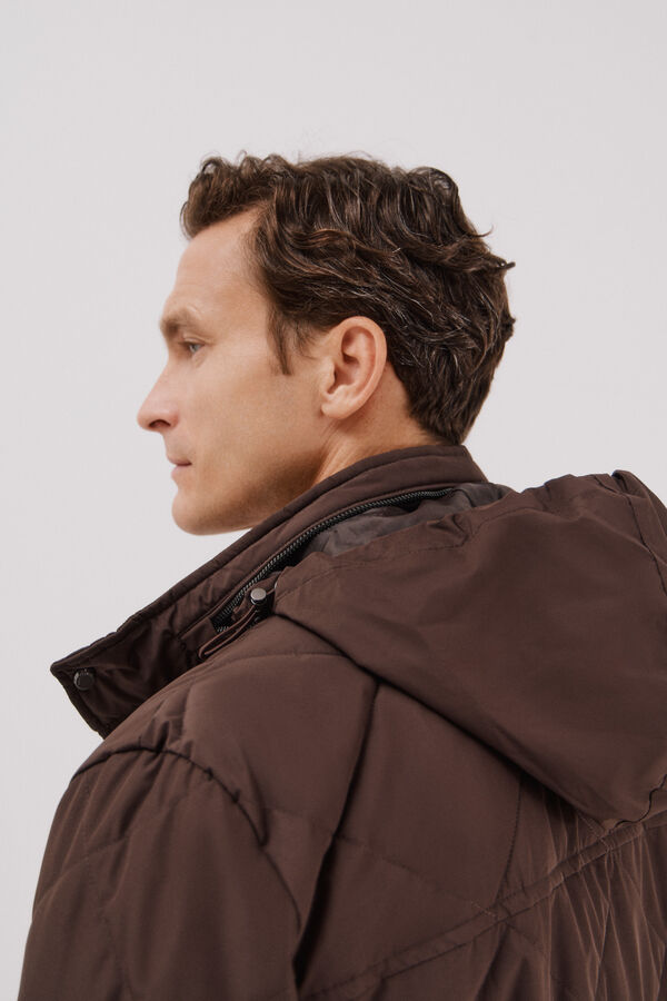 Cortefiel Chaqueta acolchada rombo Marr&oacute;n oscuro