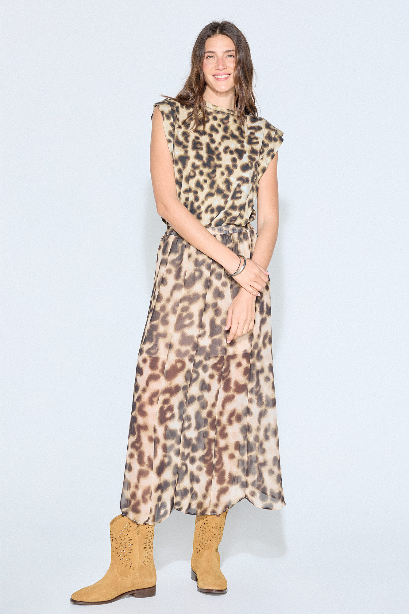 Slowlove Falda evas&eacute; estampada