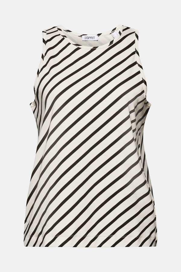 Esprit Blusa rayas 100% algod&oacute;n sin mangas Estampado beige