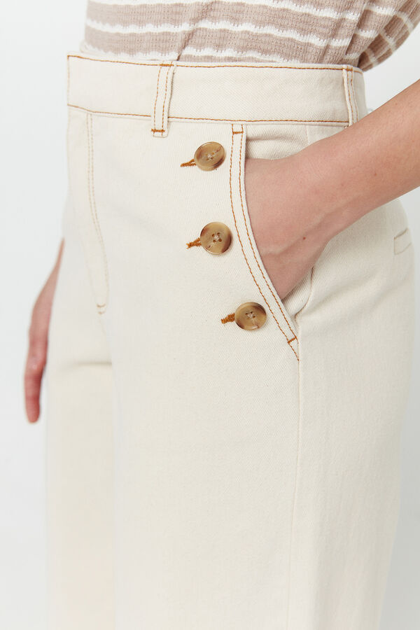 Vero Moda Pantalones detalles de botones Marr&oacute;n