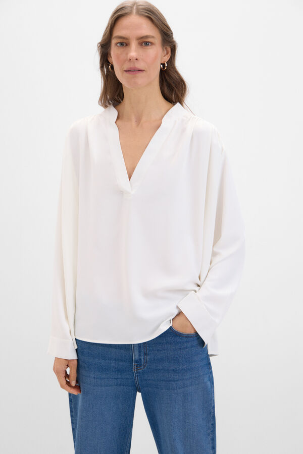 Cortefiel Blusa fluida blanca Branco