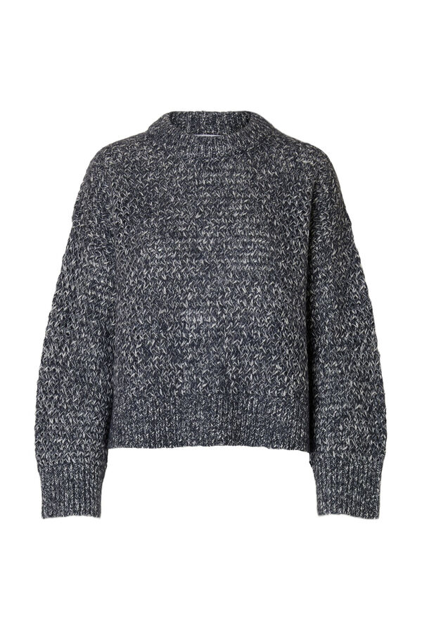 Selected Camisola de gola caixa de algod&atilde;o org&acirc;nico Cinzento