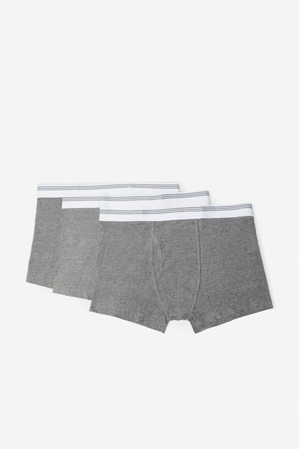 Cortefiel Pack 3 boxers malha Cinzento