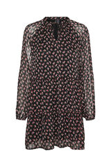 Vero Moda Vestido corto vaporoso de manga larga Negro