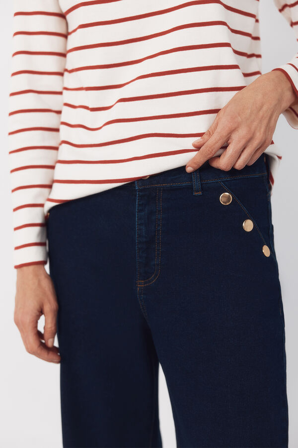 Cortefiel Jeans Palazzo botones Azul