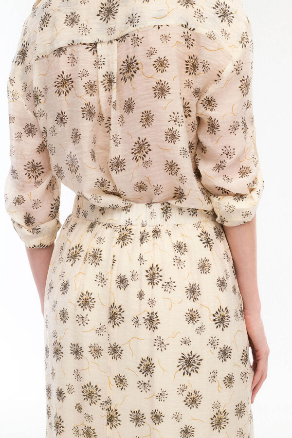 Vila Saia midi estampada com viscose Cinzento