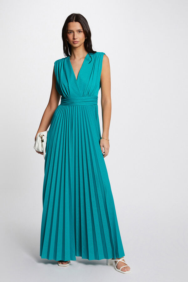 Morgan Vestido largo acampanado Turquesa