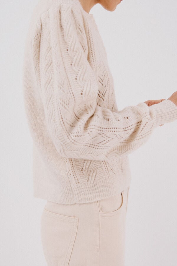 Cortefiel Chaleco punto pasadas Marfil