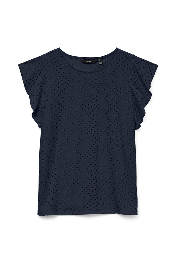 Vero Moda Top vazado com mangas de folhos Azul