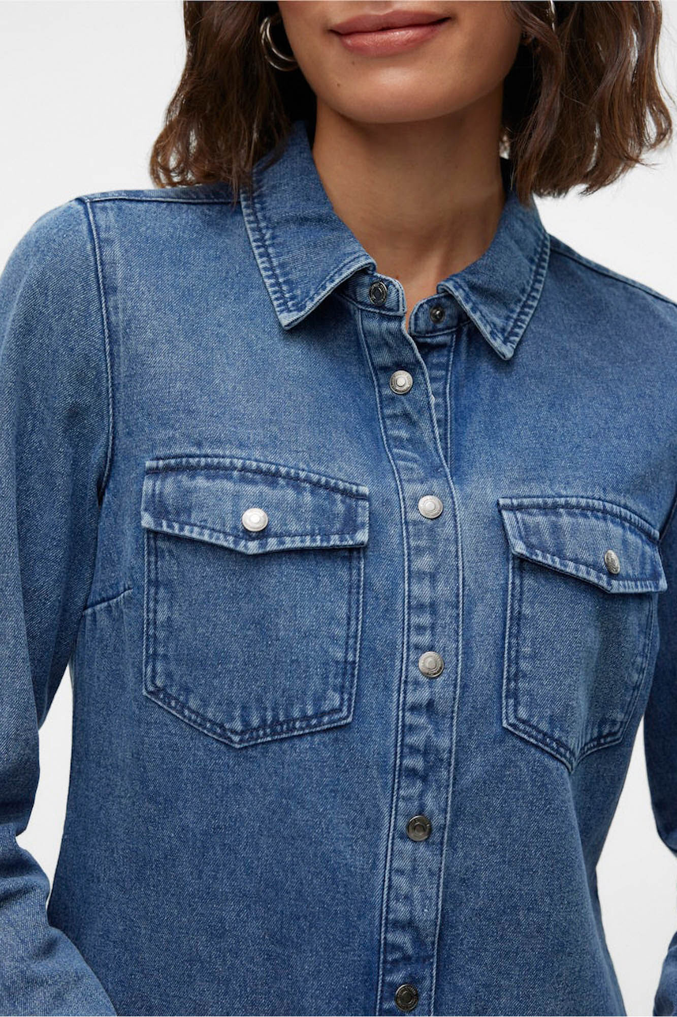 Vero Moda Camisa denim com bolsos no peito