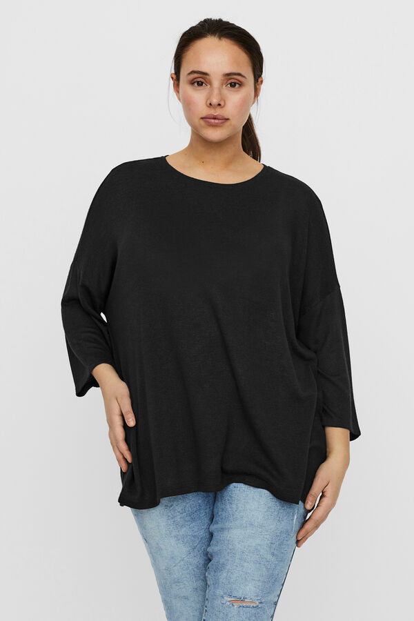 Vero Moda Curve Camiseta manga larga talla grande Negro