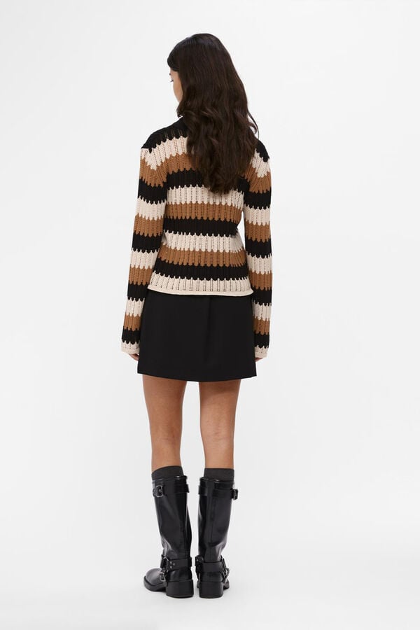 Object C&aacute;rdigan de rayas y cuello polo Gris