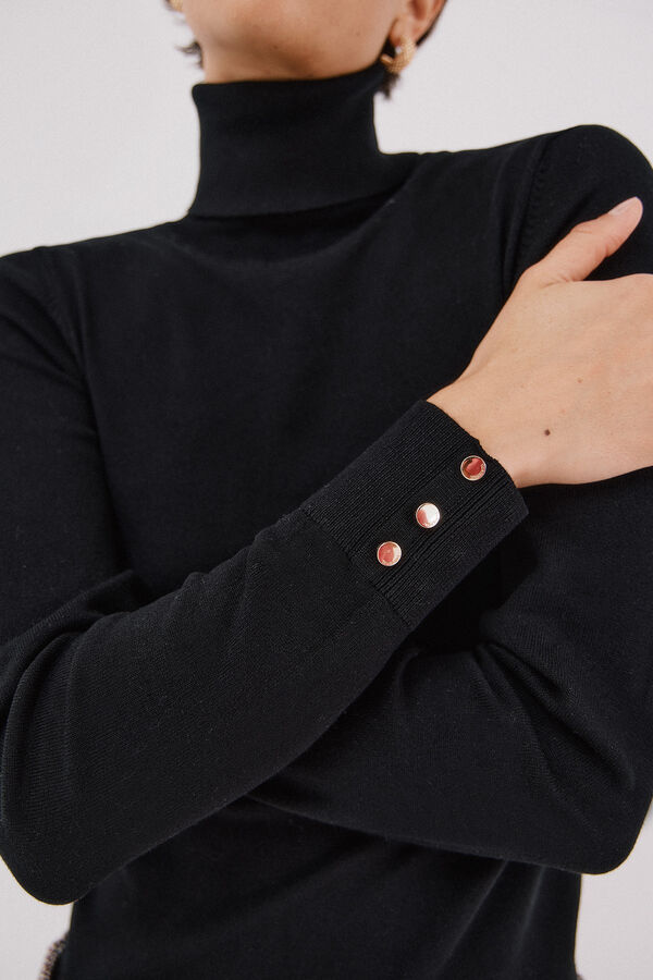 Cortefiel Jersey cuello vuelto Negro