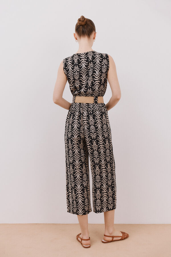 Cortefiel Mono con cinturón a contraste Estampado gris