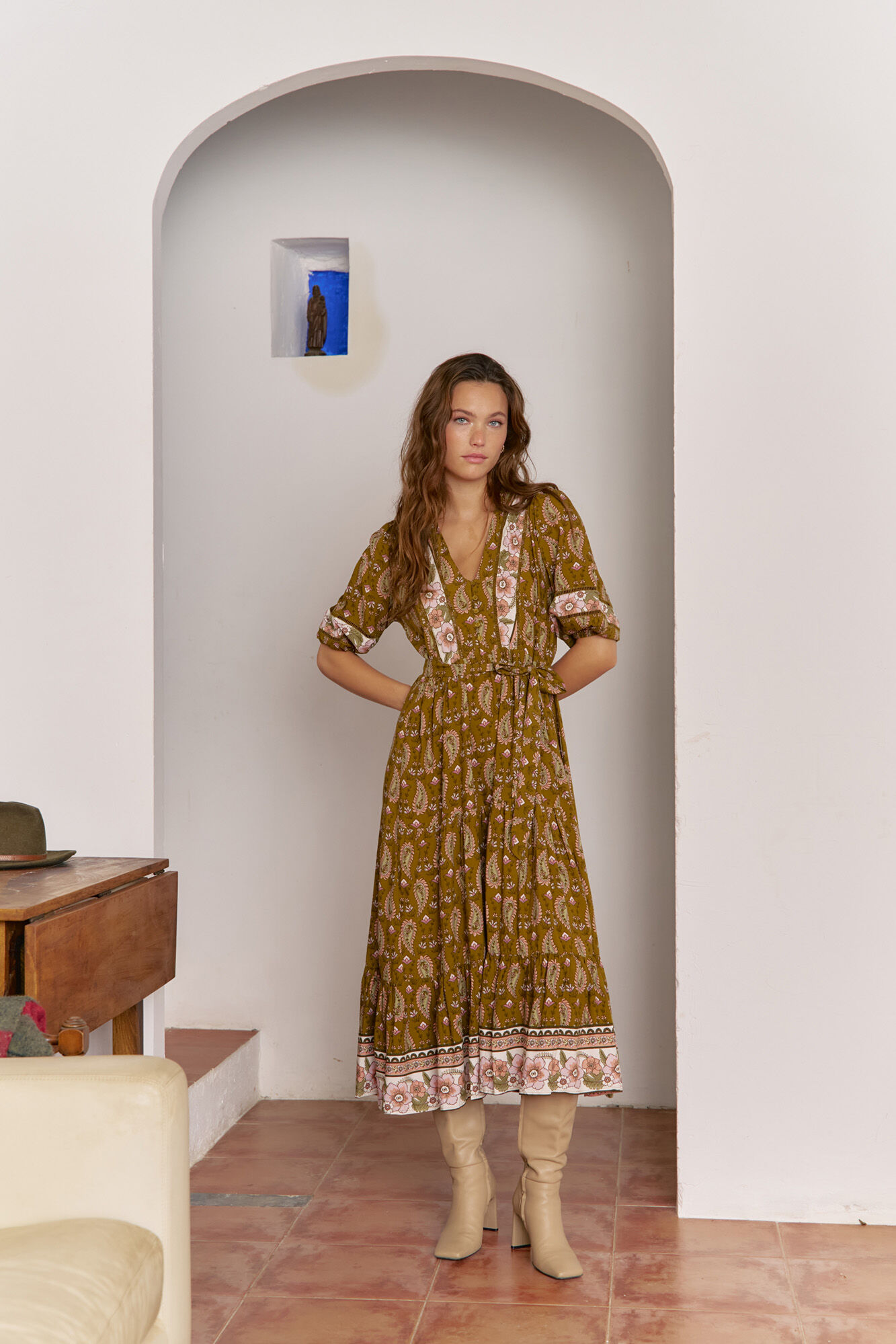 Jaase Vestido midi mila estampado Amalie