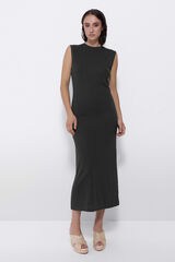 Cuplé Vestido midi malha Preto