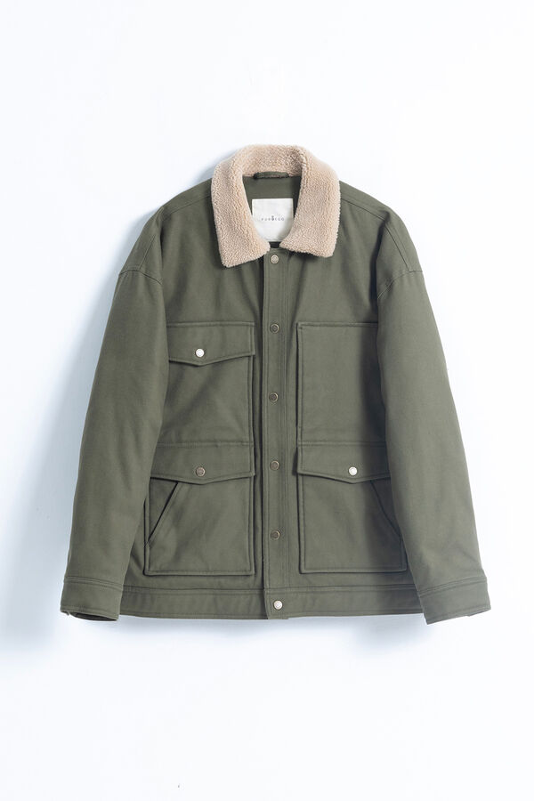 PuroEGO Chaqueta worker cuello borreguillo Verde