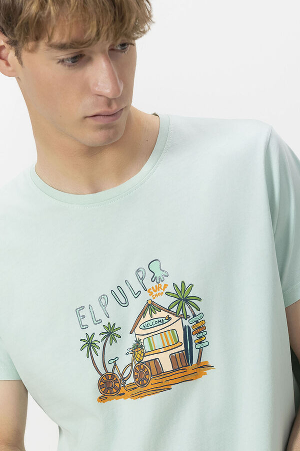 elPulpo Camiseta estampado Beach House Turquesa