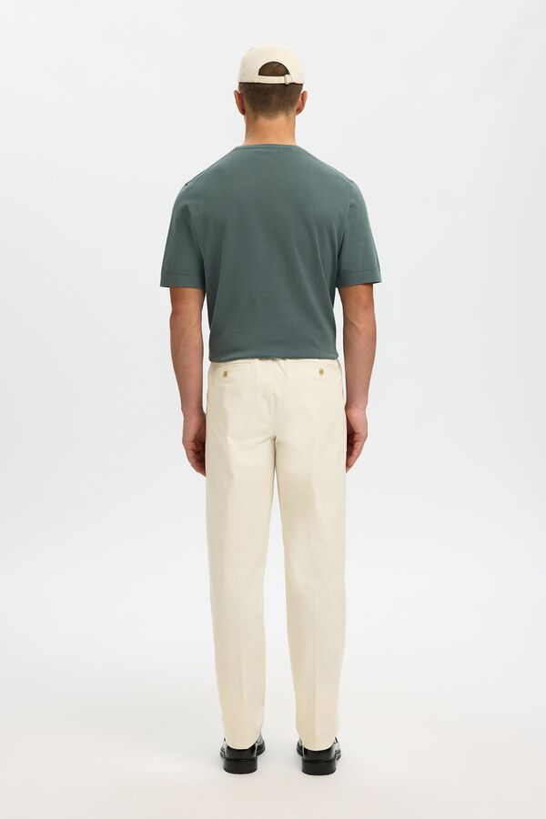 Selected Pantal&oacute;n informal con pinza Beige