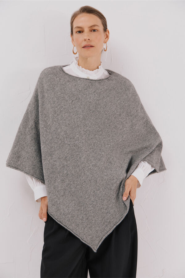 Cortefiel Poncho de toque suave Cinzento