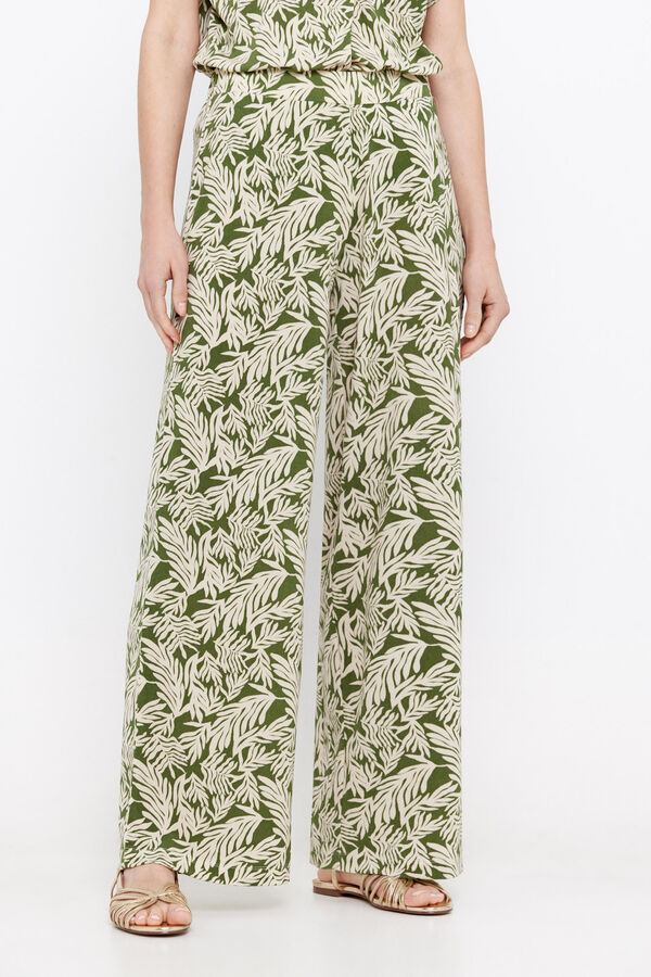 Cortefiel Pantal&oacute;n punto estampado Estampado verde