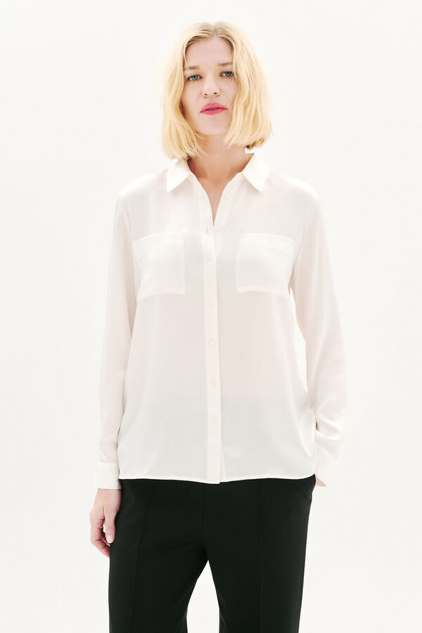 Caroll Camisa 100% seda Ecru