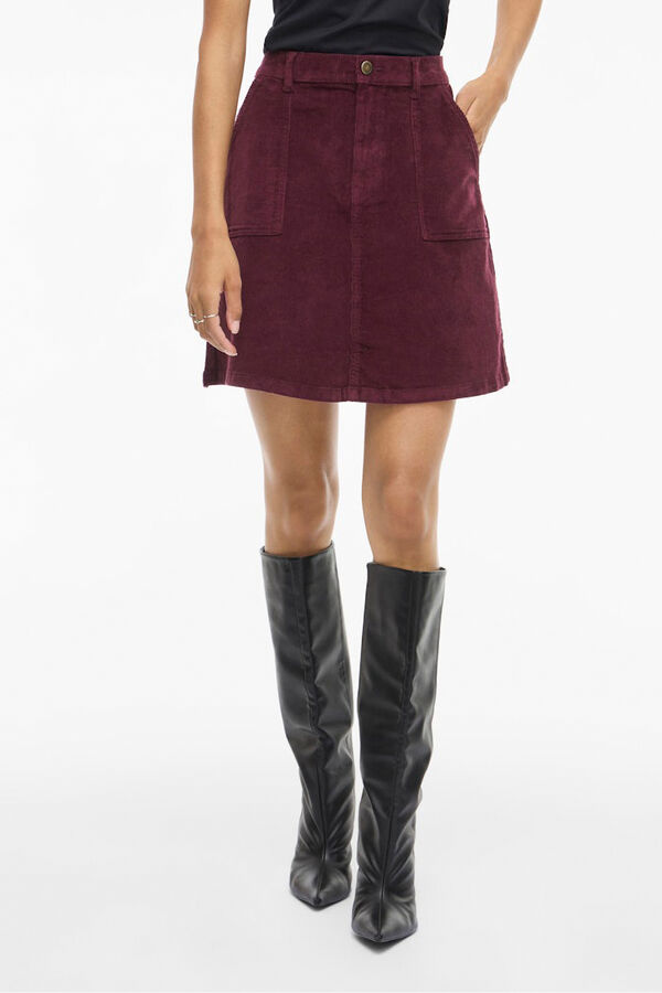 Vila Saia curta de veludo cotel&ecirc; Roxo