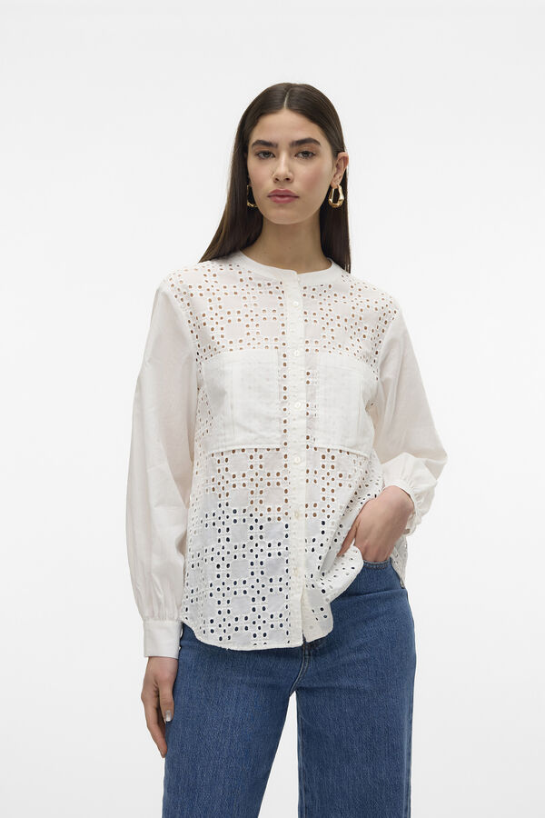 Vero Moda Blusa detalles calados Blanco
