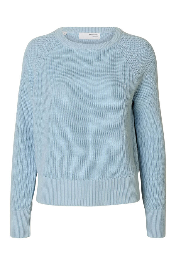 Selected Femme Jersey canal&eacute; 100% algod&oacute;n org&aacute;nico Azul