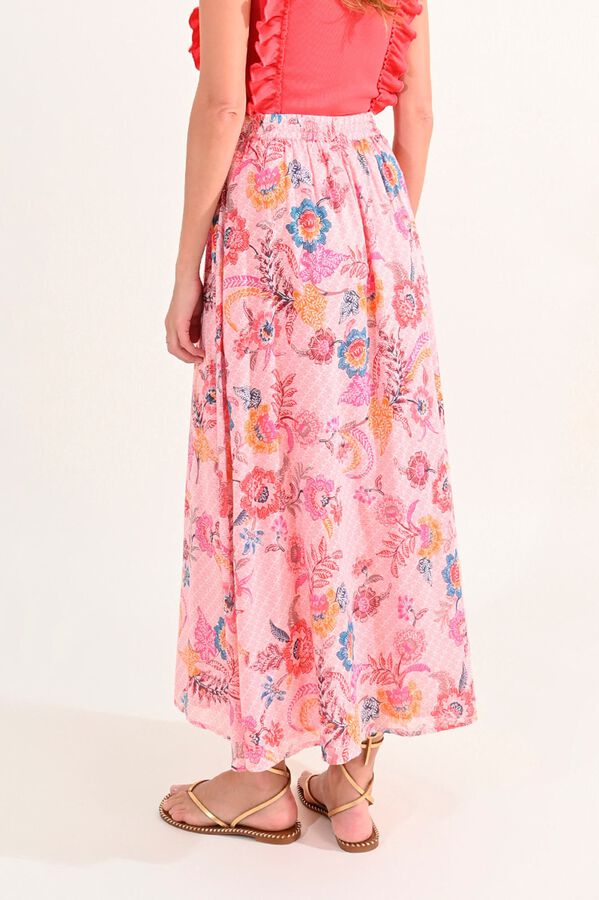 Molly Bracken Saia comprida com estampado e pregas Multicolorido