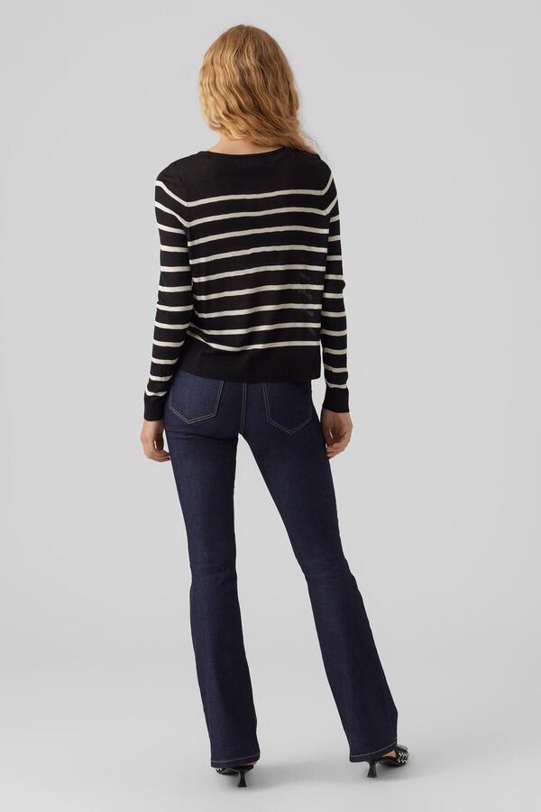 Vero Moda Camisola fina de gola redonda Preto