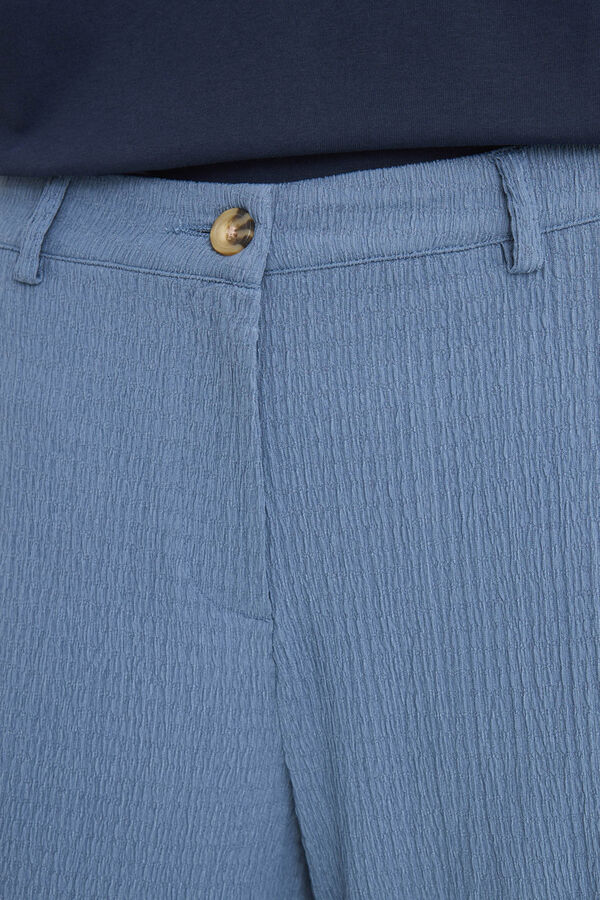 Cortefiel Pantal&oacute;n de punto ancho Azul oscuro