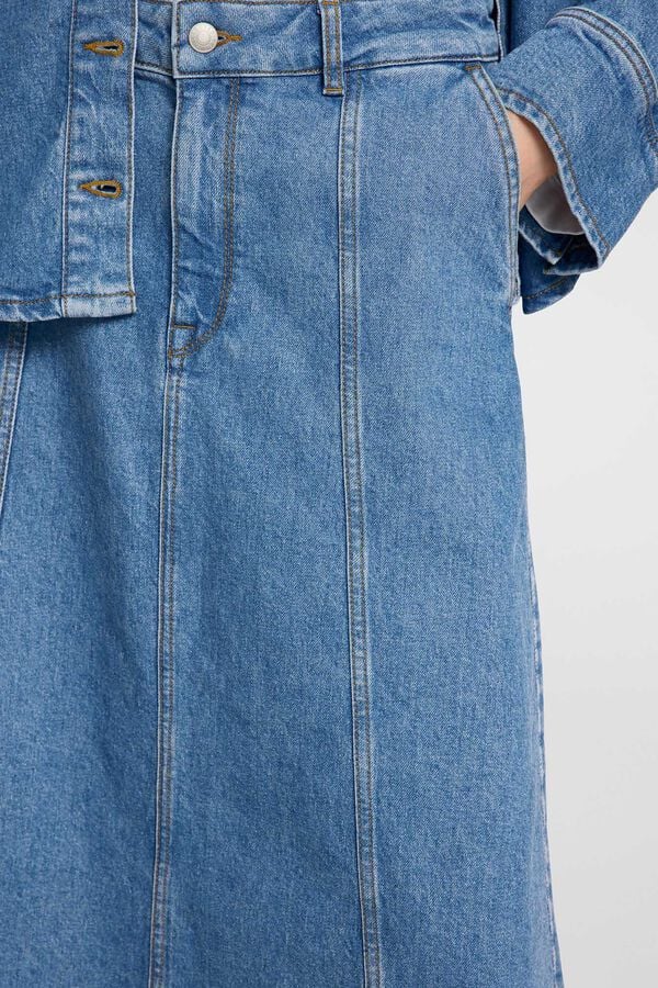 Selected Femme Saia de ganga midi Azul