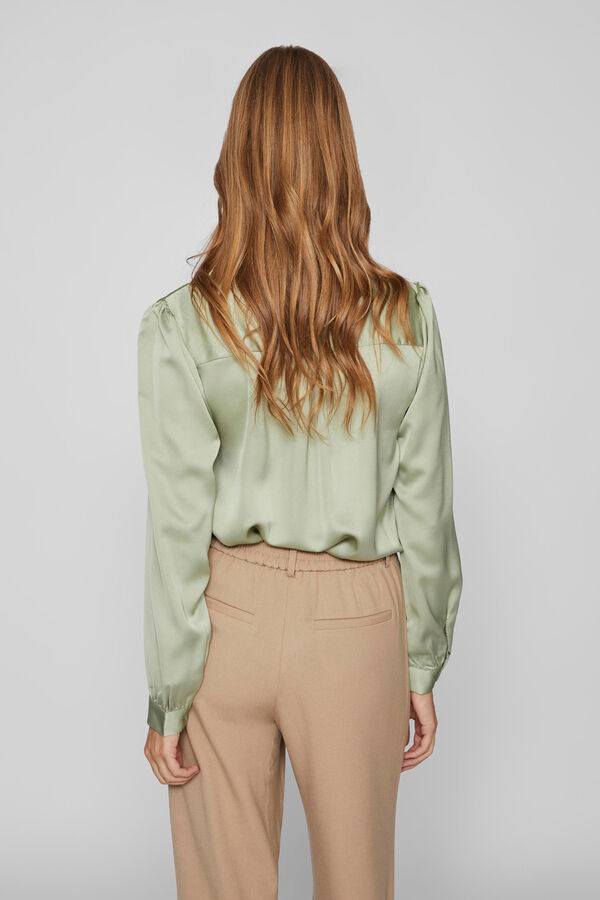 Vila Camisa satinada Verde