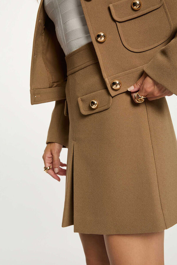 Morgan Falda corta plisada Beige