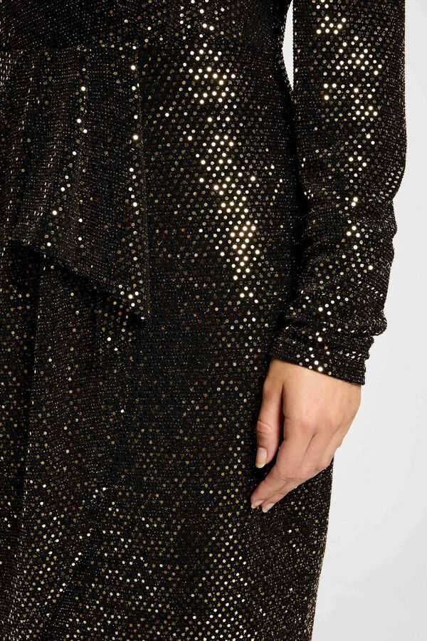 Morgan Vestido cruzado lentejuelas Dorado